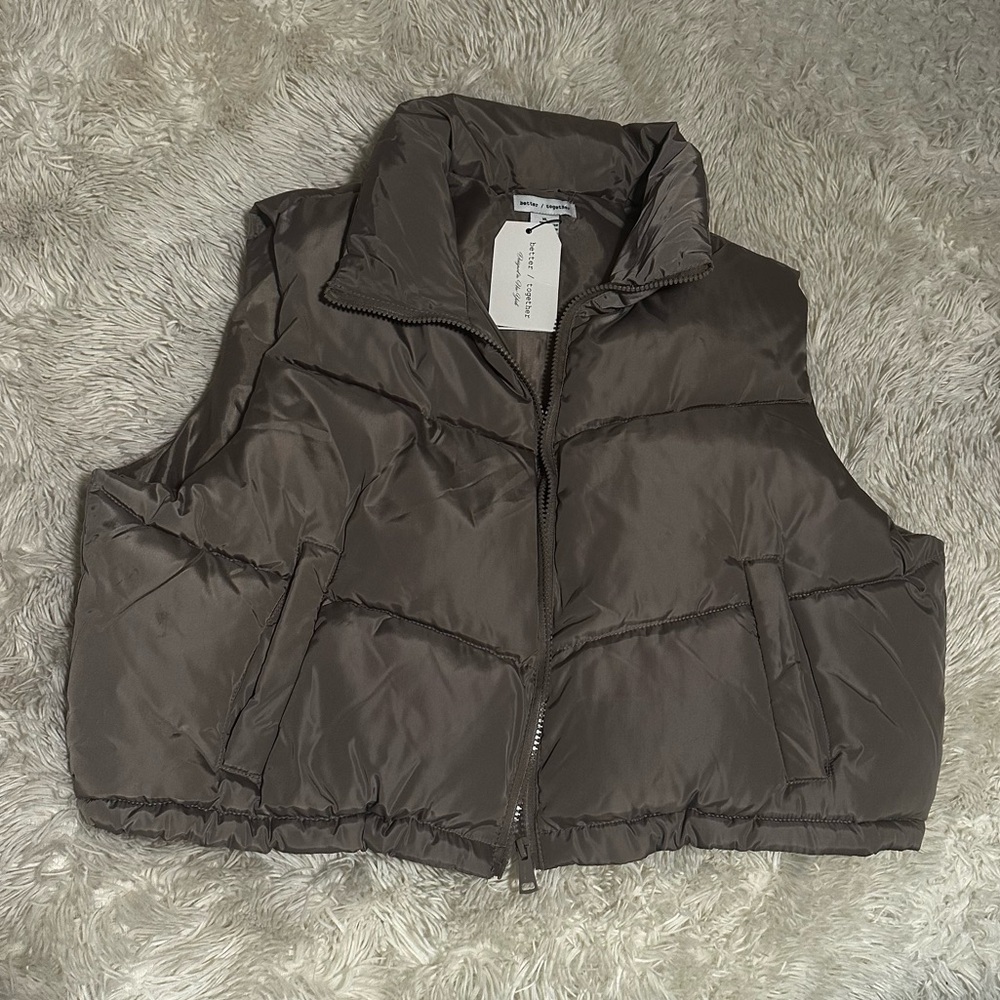 Better Together Brown Puffer Vest - Picture 2 of 10